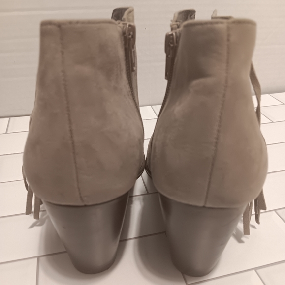 Carlos Santana Tempe Fringe Heel Boties Leather Upper Sz10M Gray Women - Picture 6 of 11